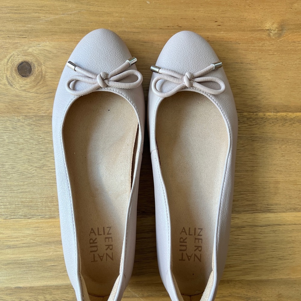 Naturalizer Pink Ballet Flats with Bow Detail